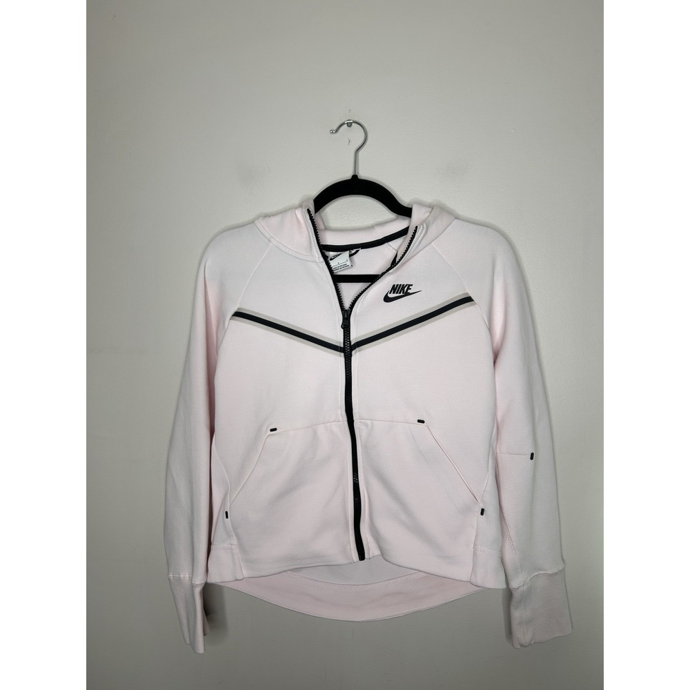 Nike Tech Fleece Hoodie Girls Pink Full Zip Pocket Jacket Youth Size Large